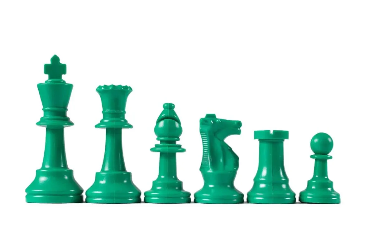 Wholesale Chess Triple Weighted Staunton Colored Pieces - Green
