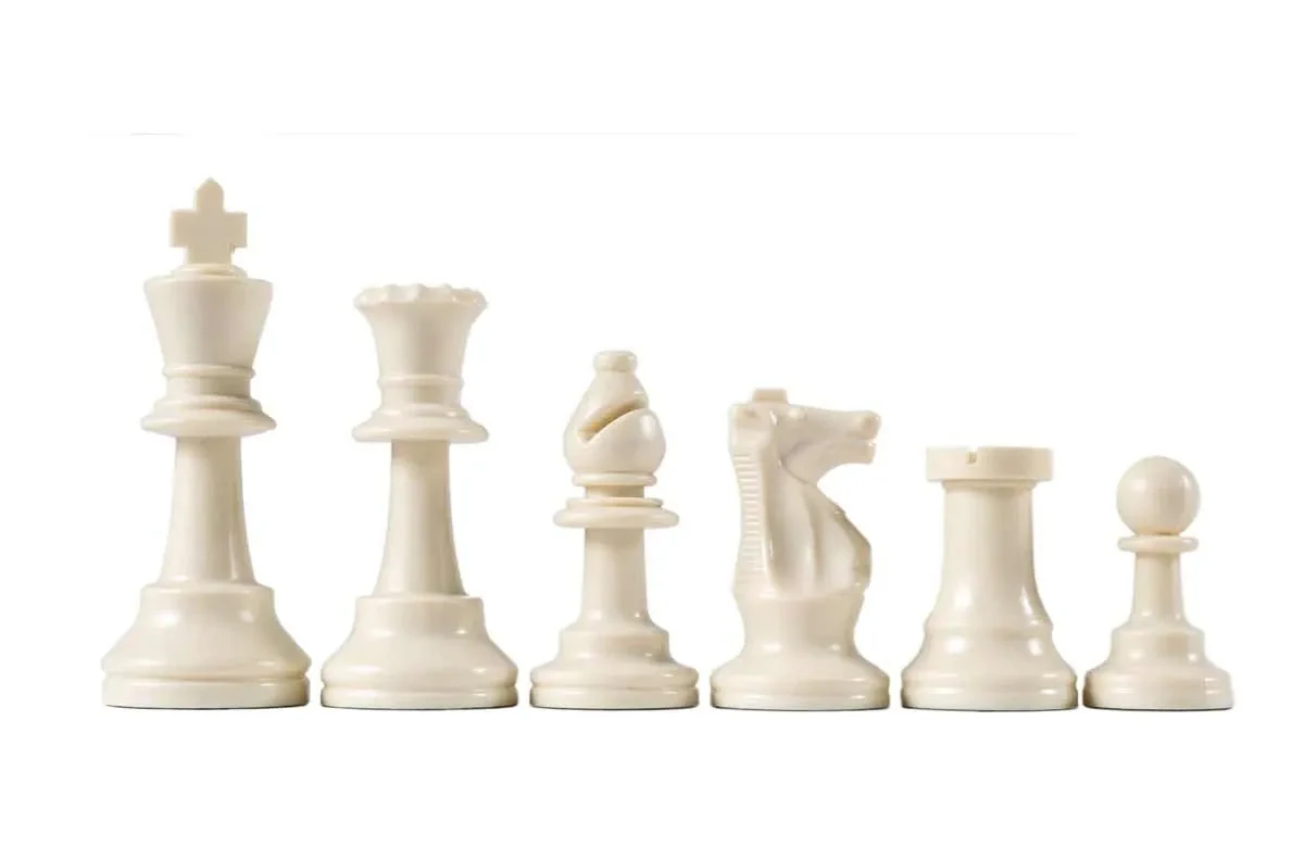 Wholesale Chess Triple Weighted Staunton Colored Pieces - White
