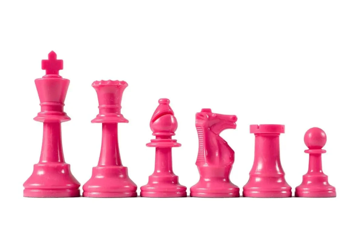 Wholesale Chess Staunton Colored Chess Pieces - Pink