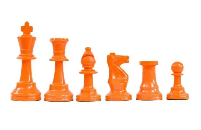 Wholesale Chess Staunton Colored Chess Pieces - Orange
