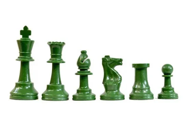 Wholesale Chess Staunton Colored Chess Pieces - Army Green