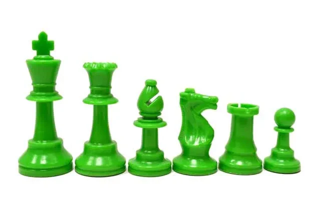 Wholesale Chess Staunton Colored Chess Pieces - Neon Green