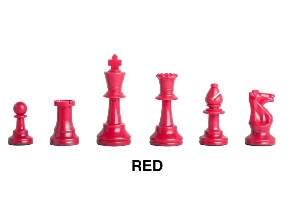17 Staunton Red Chess Pieces for Chess Set