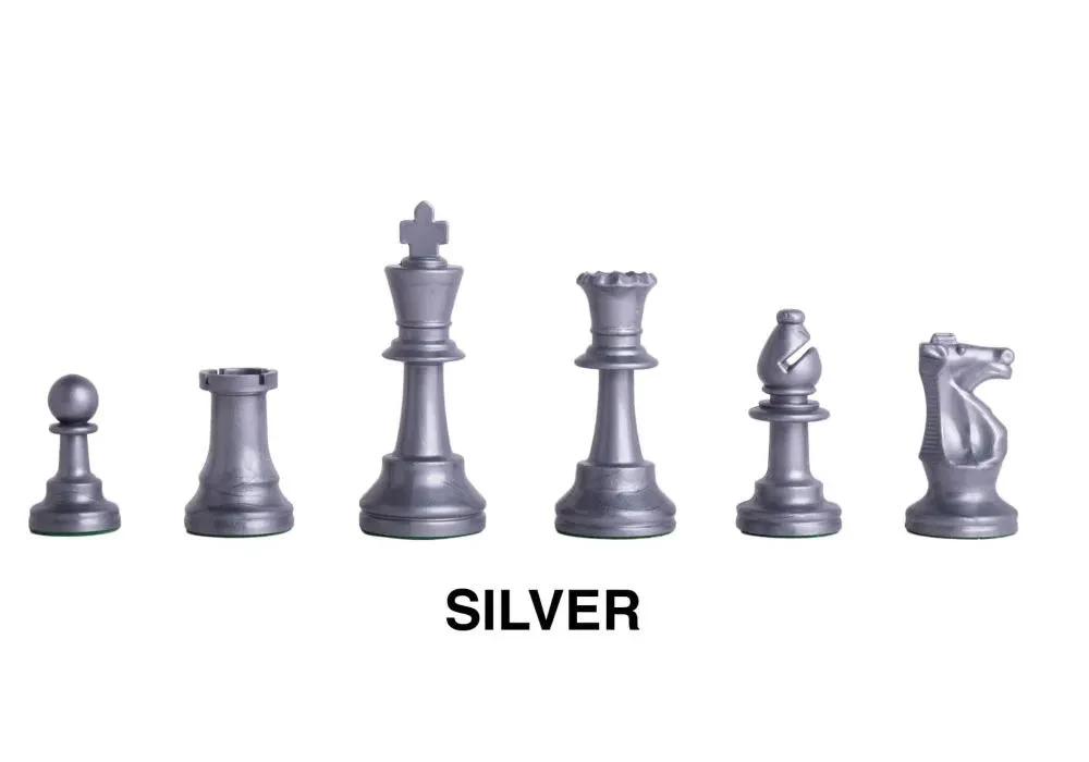 17 Staunton Silver Chess Pieces for Chess Set [Toy]