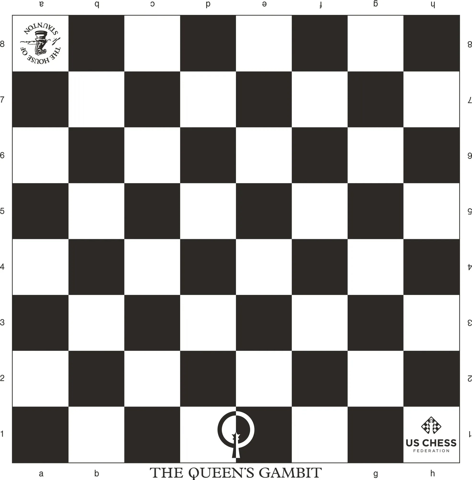 2.25" - The Queen's Gambit Limited Edition Regulation Tournament Chess Board - Black & Buff