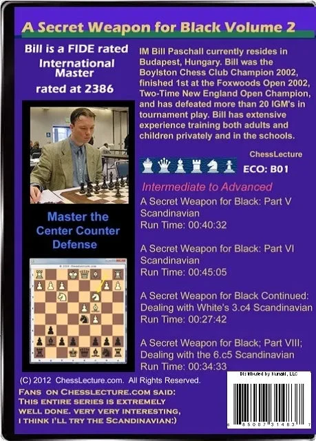 A Secret Weapon for Black (Scandinavian Defense) - 2 DVD's - Chess Lecture - Volume 17 - Image 3