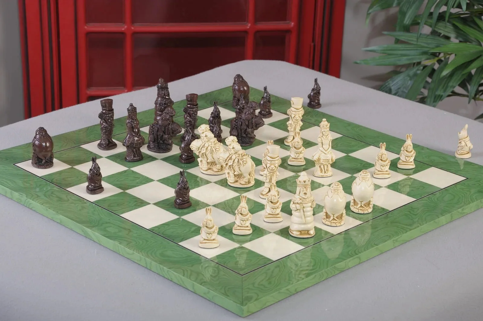 Alice in Wonderland Chess Pieces - 3.5" King - Brown & Natural - Image 4