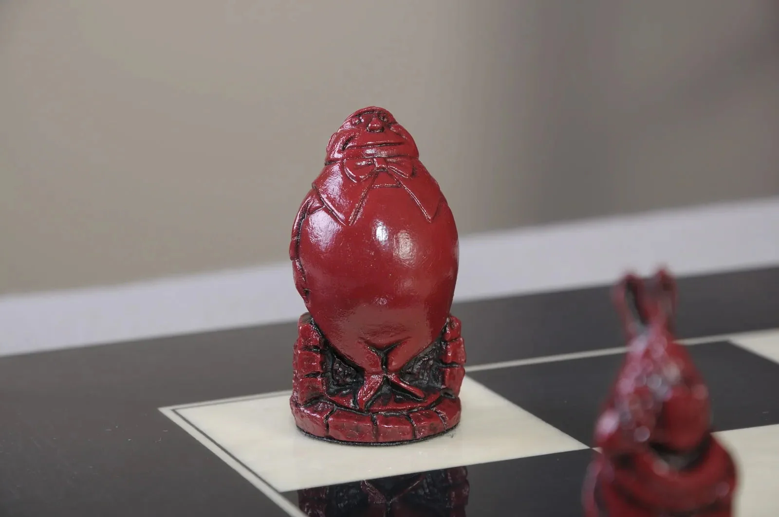 Alice in Wonderland Chess Pieces - Red & Natural - Image 7