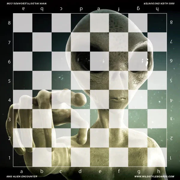 Alien Encounter - Full Color Vinyl Chess Board