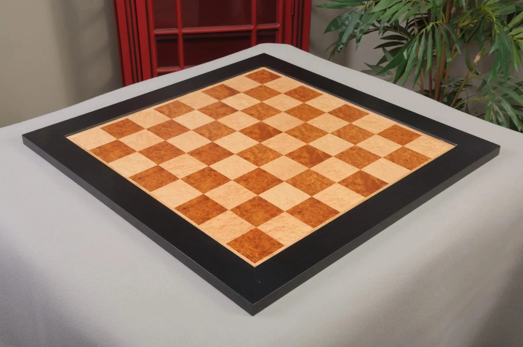 Amboyna Burl, Genuine Ebony & Bird's Eye Maple Signature Traditional Chess Board - Image 2