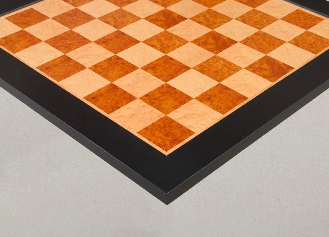 Amboyna Burl, Genuine Ebony & Bird's Eye Maple Signature Traditional Chess Board - 2.5" - Image 2