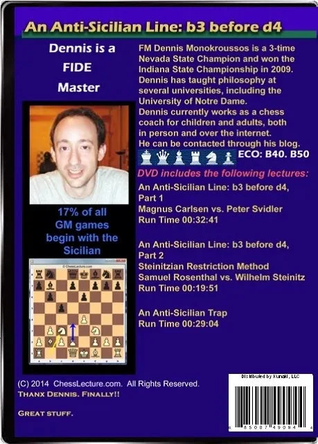 E-DVD - An Anti-Sicilian Line b3 before d4 - Chess Lecture - Volume 92 - Image 2