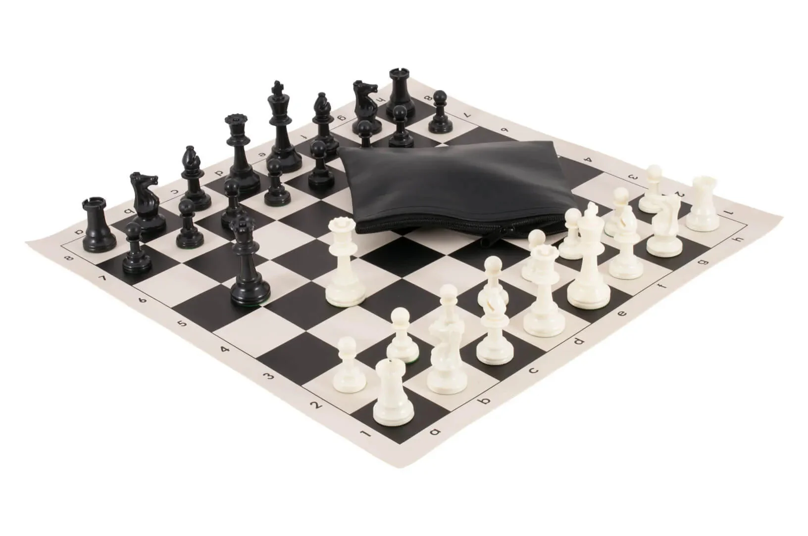 Basic Chess Set Combination - Solid Plastic Regulation Pieces | Vinyl Chess Board | Basic Bag - Image 4