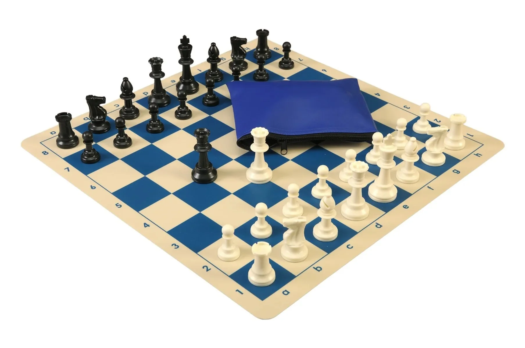 Basic Chess Set Combination with Silicone Chess Board and Single Weighted Regulation Plastic Chess Pieces - Image 6