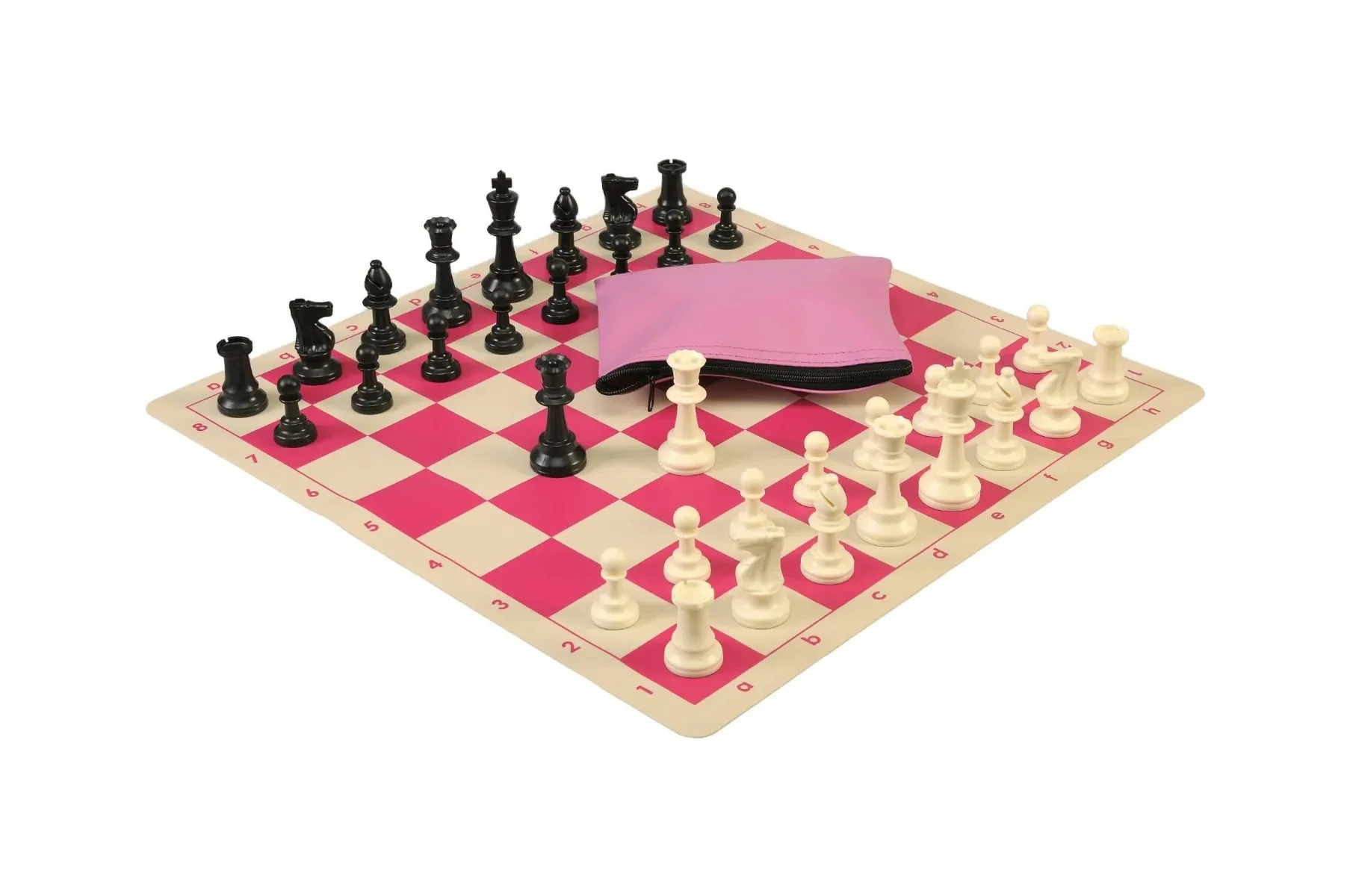Basic Chess Set Combination with Silicone Chess Board and Triple Weighted Regulation Plastic Chess Pieces - Image 3