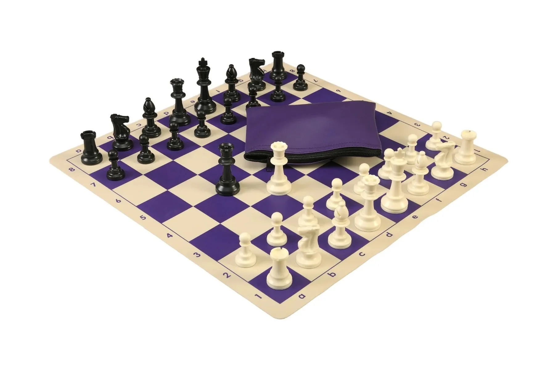 Basic Chess Set Combination with Silicone Chess Board and Triple Weighted Regulation Plastic Chess Pieces - Image 4