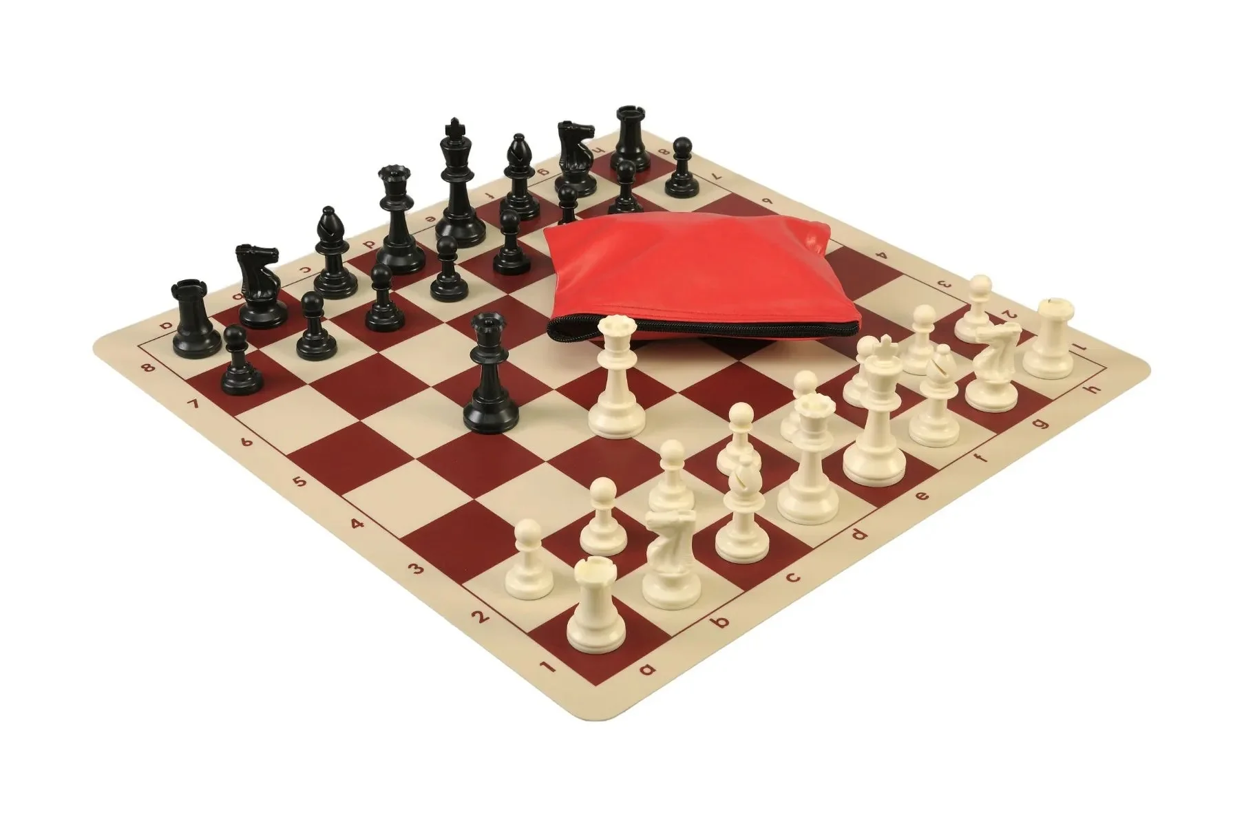 Basic Chess Set Combination with Silicone Chess Board and Triple Weighted Regulation Plastic Chess Pieces - Image 5