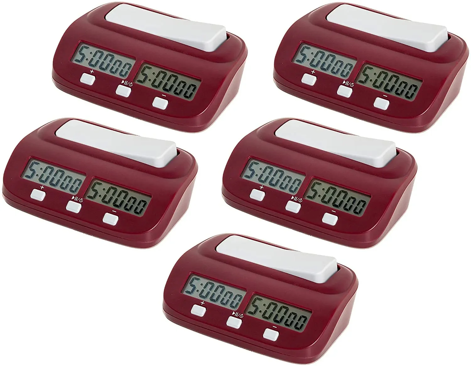 Basic Digital Chess Clock - BURGUNDY - 5 Pack