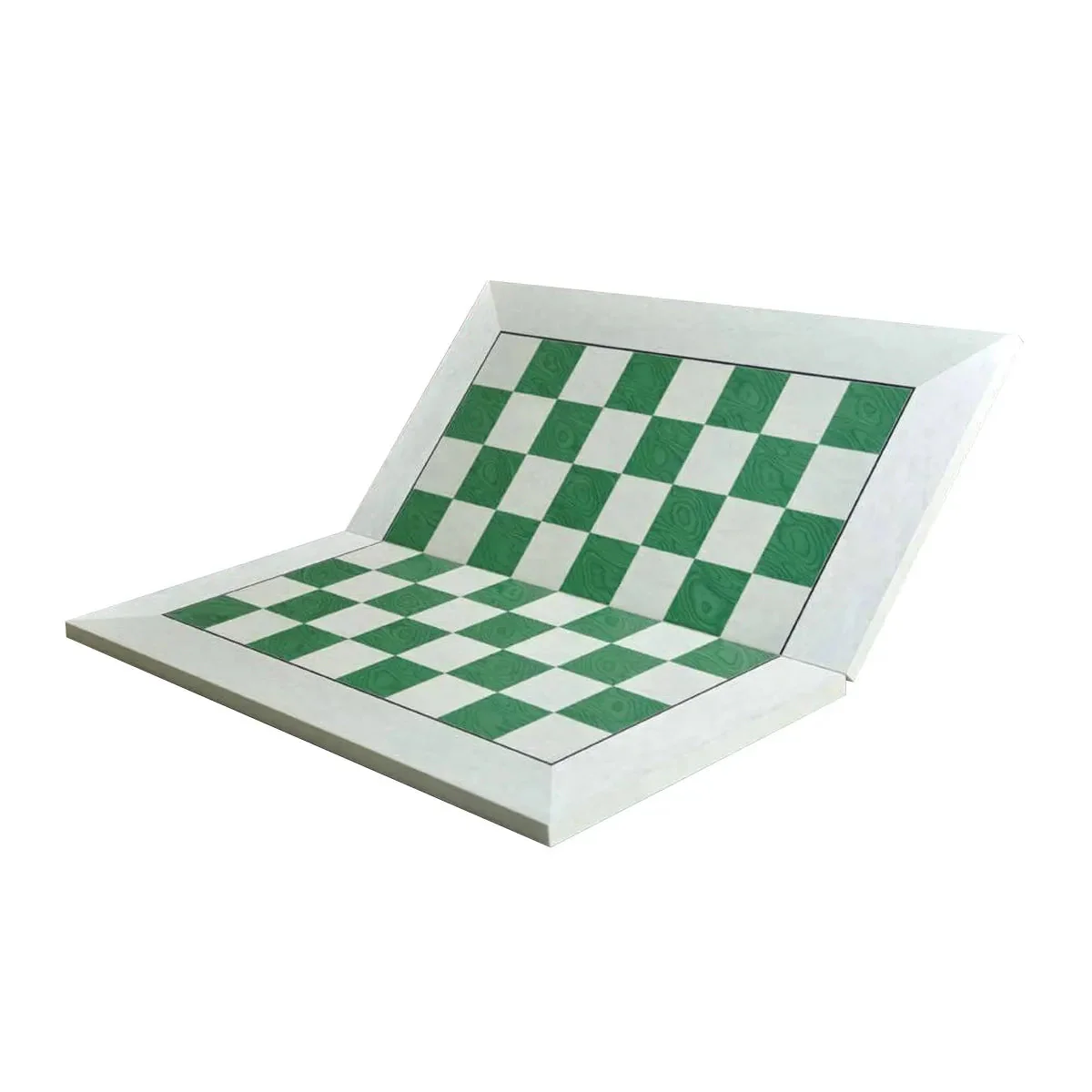 Folding Standard Traditional Chess Board 2.25" Squares - Bird's Eye Maple & Greenwood - Image 2