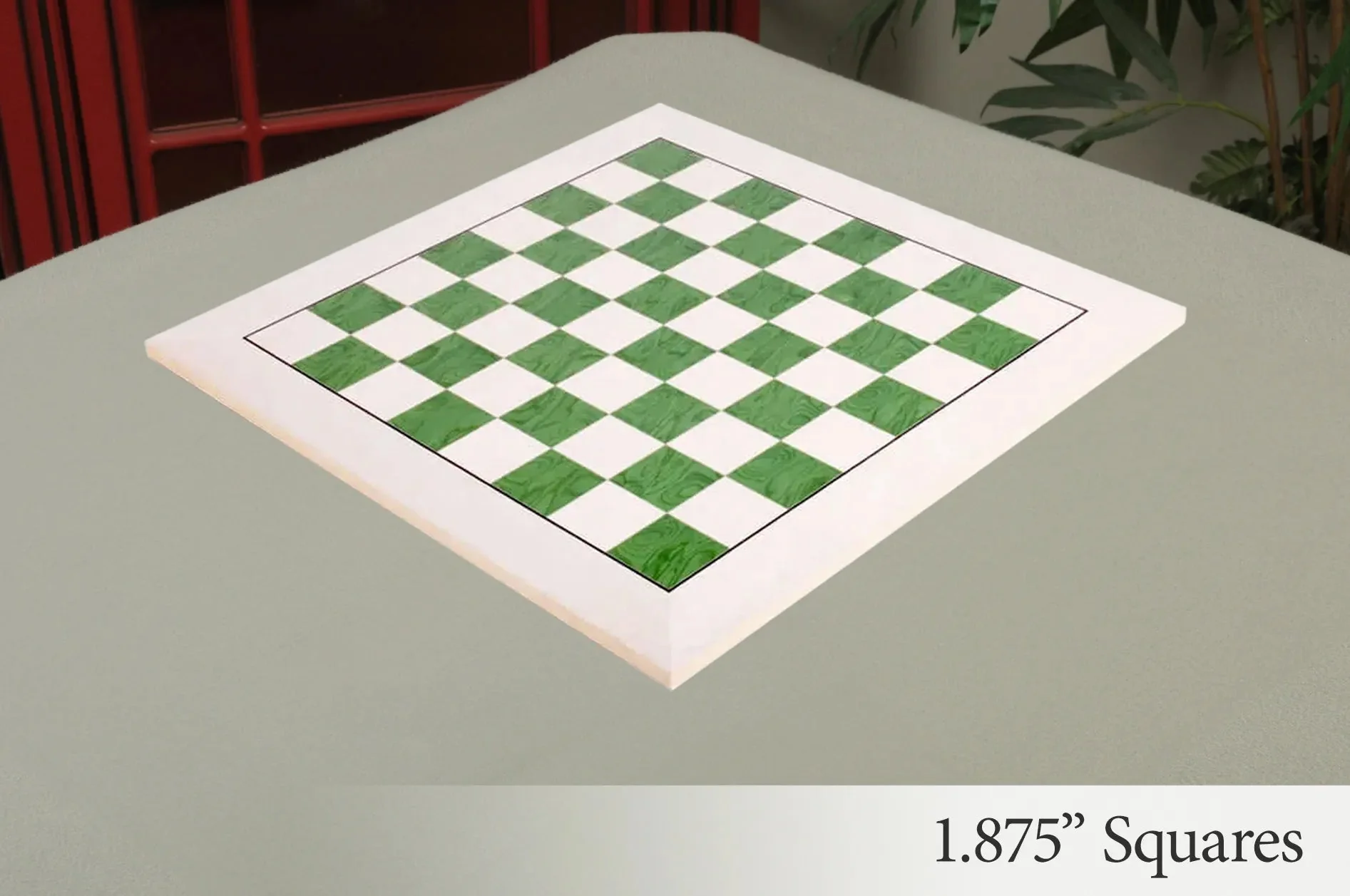 Bird's Eye Maple and Greenwood Standard Traditional Chess Board - Image 3