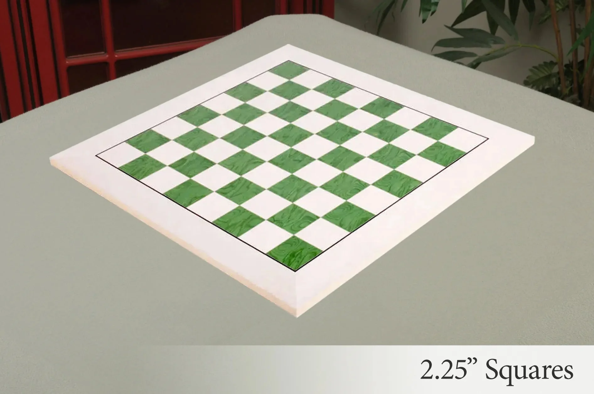Bird's Eye Maple and Greenwood Standard Traditional Chess Board - Image 4