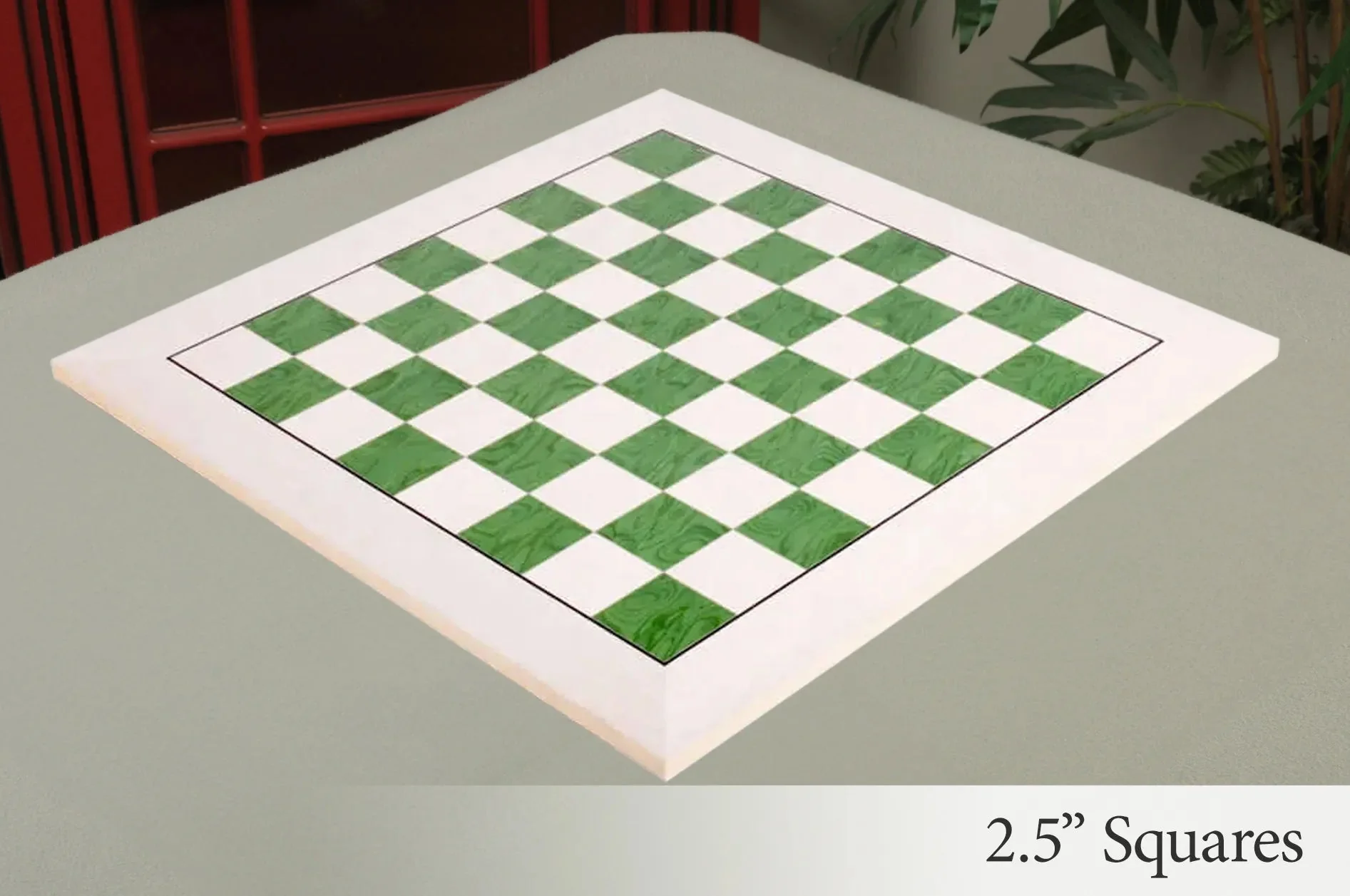 Bird's Eye Maple and Greenwood Standard Traditional Chess Board - Image 5