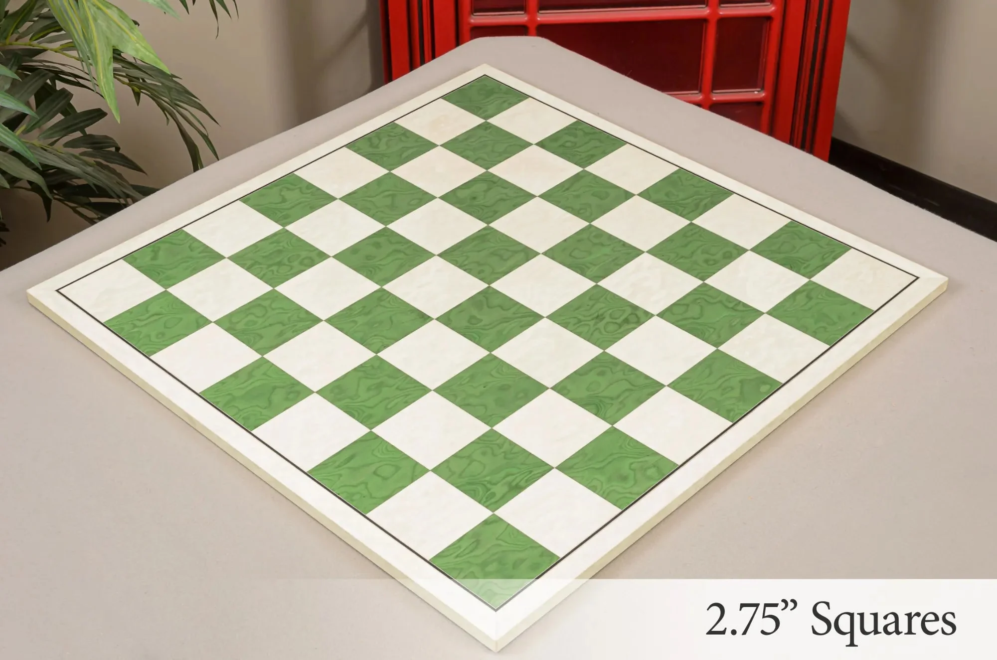 Bird's Eye Maple and Greenwood Standard Traditional Chess Board - Image 6