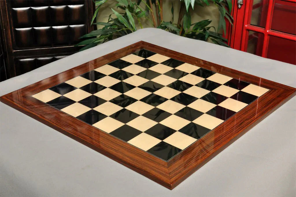 Black Anegre and Bird's Eye Maple Standard Traditional Chess Board - Image 3
