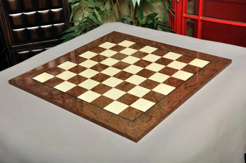 Brown Erable and Bird's Eye Maple Standard Traditional Chess Board - Image 3