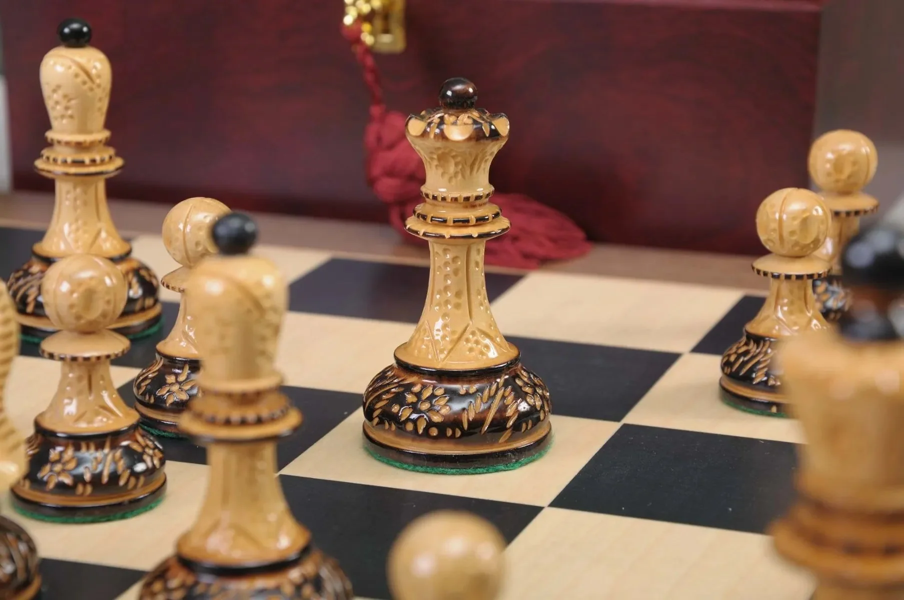 The Burnt Dubrovnik Series Chess Set, Box, & Board Combination - Image 3