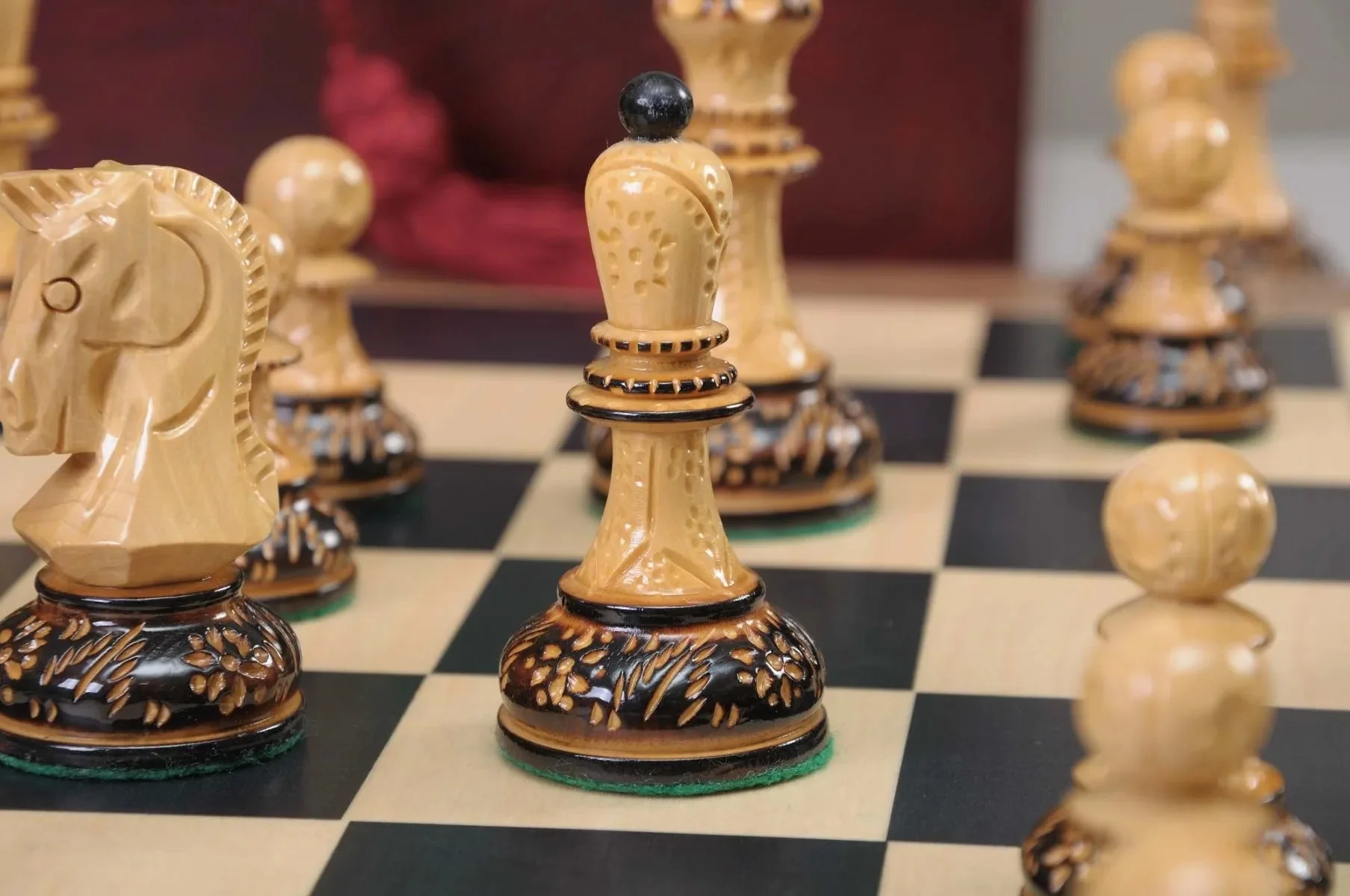 The Burnt Dubrovnik Series Chess Set, Box, & Board Combination - Image 4
