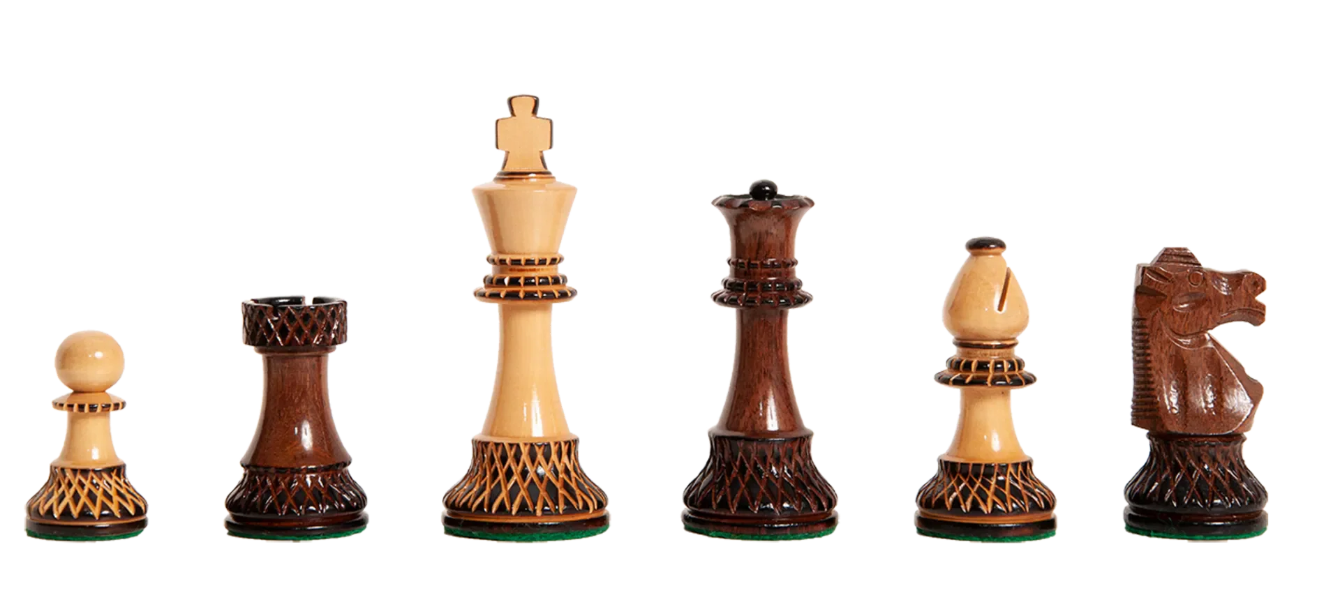 The Burnt Golden Rosewood Club Series Chess Pieces - 3.75" King