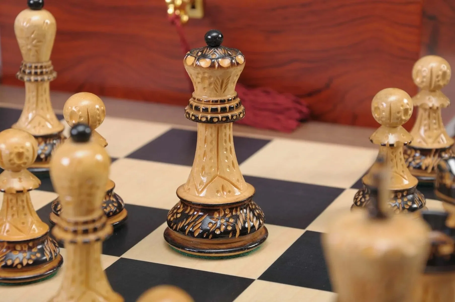 The Burnt Zagreb '59 Series Chess Set, Box, & Board Combination - Image 3