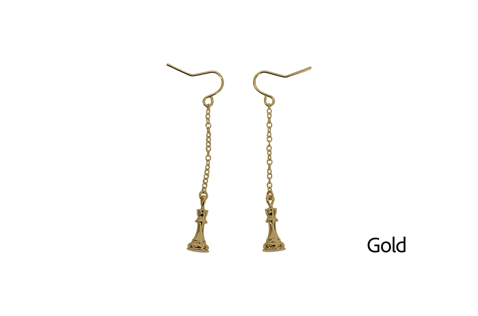 Caissa Collection Chess Pendant Earrings – QUEEN - Image 3