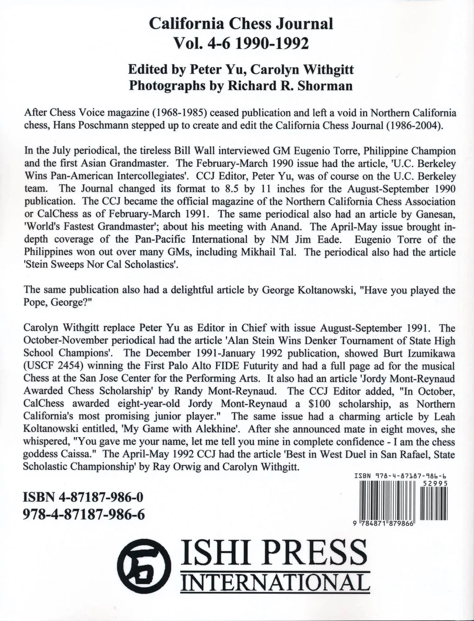 California Chess Journal - Volume 4-6 1990 - 1992 - Image 2