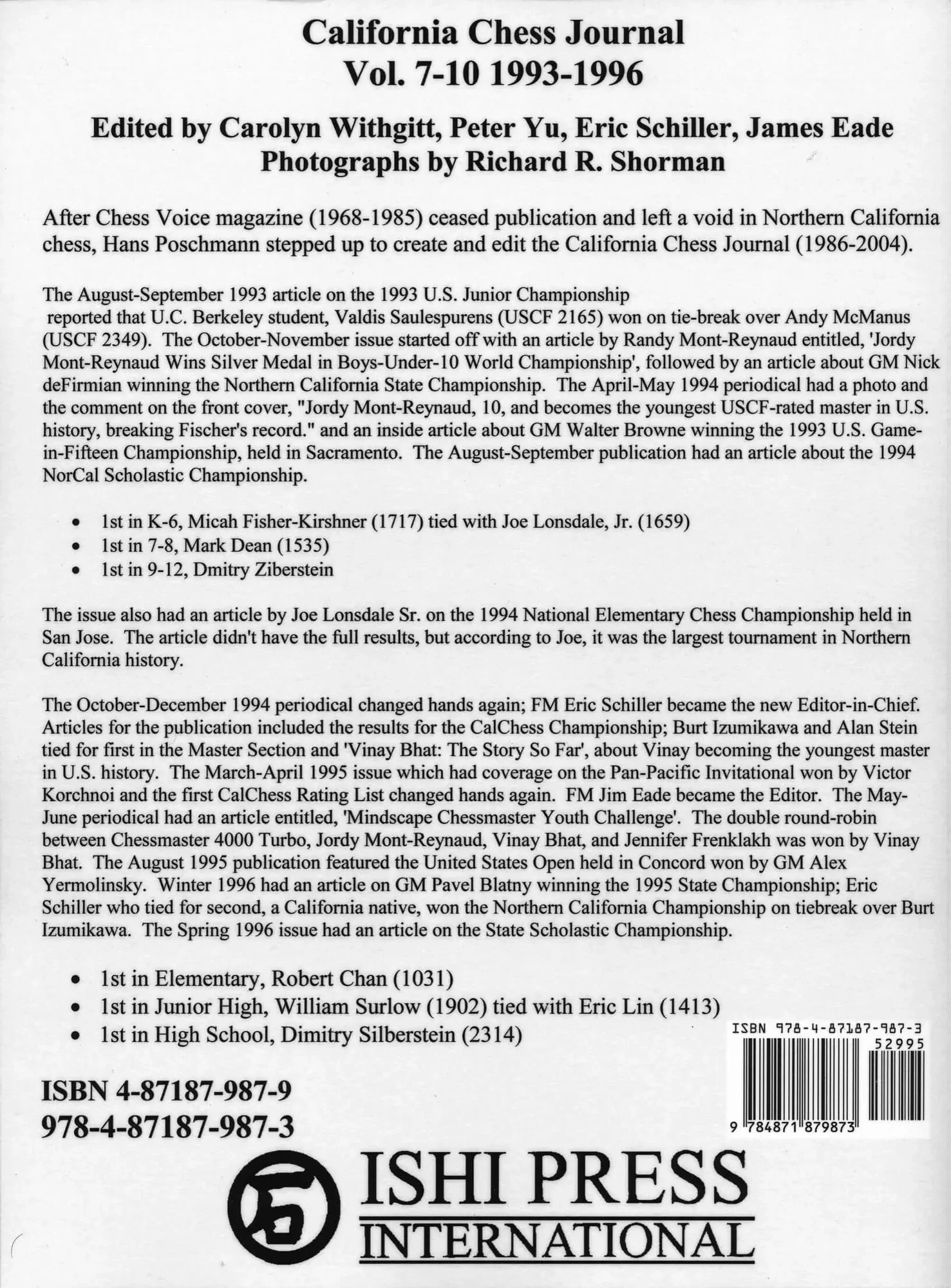 California Chess Journal - Volume 7-10 1993 - 1996 - Image 2