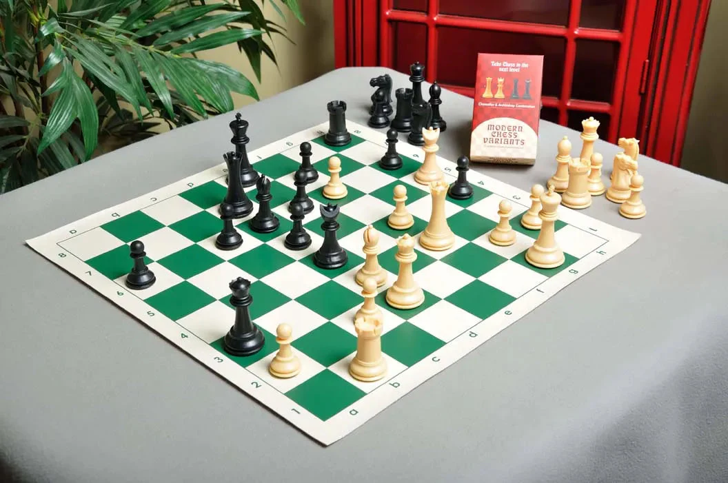The Marshall Series Plastic Chess Pieces - 3.75" King - Black & Natural