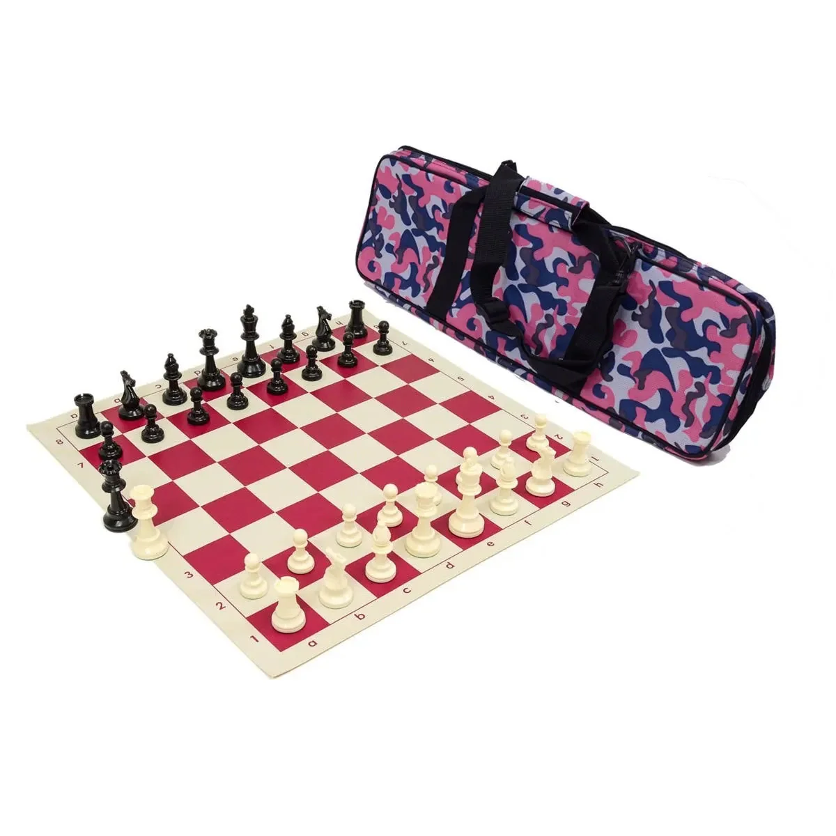 Wholesale Chess Heavy Tournament Chess Set Combo - Camo Pink