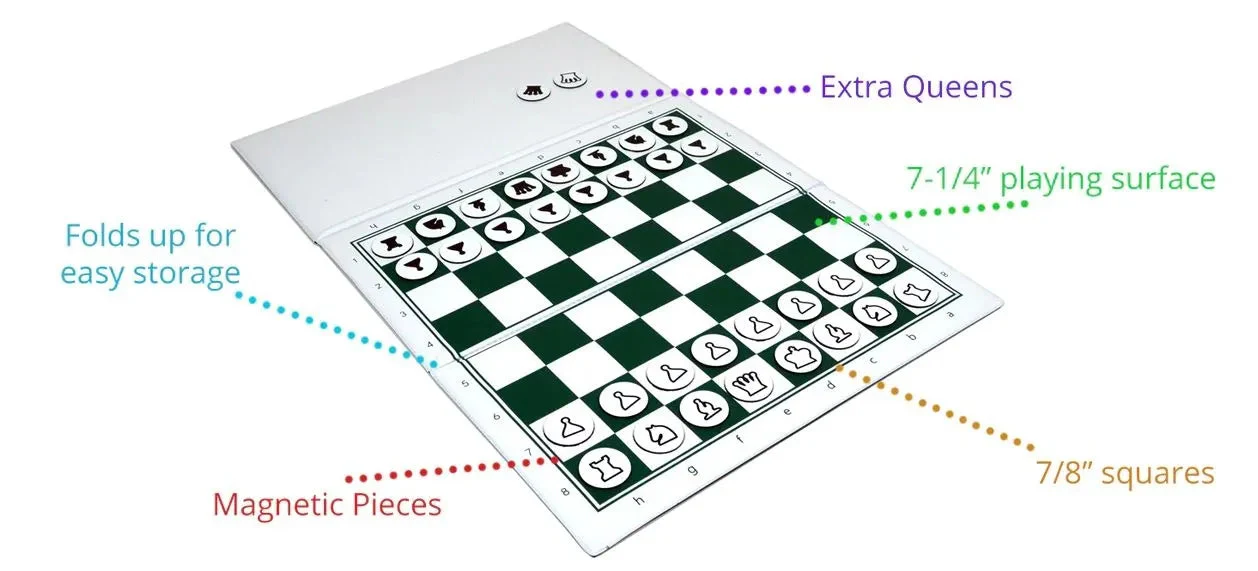 Checkbook Magnetic Travel Chess Set - 8.5" x 8.5" Board - Image 10