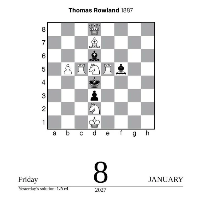 PRE-ORDER - Chess 2027 Day-to-Day Calendar: A Year of Chess Puzzles - Image 2