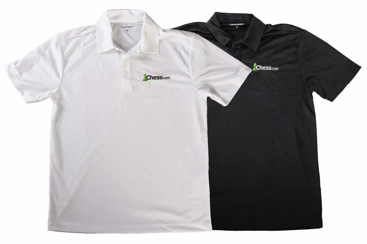 Chess.com Black Silk Polo Shirt Extra Large