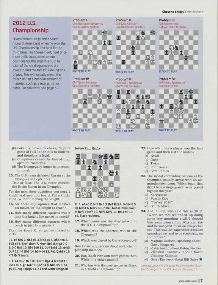 CLEARANCE - Chess Life Magazine - December 2012 Issue - Image 2