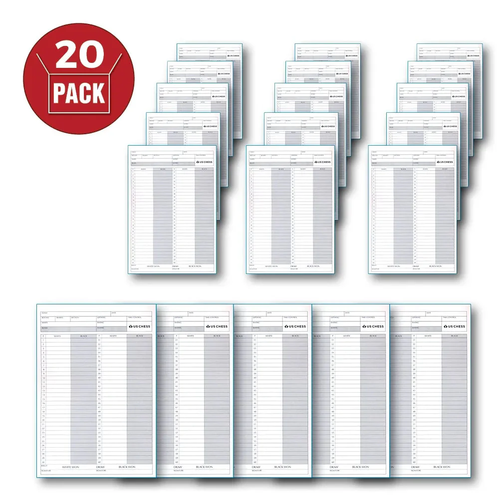 Chess Players Score Pad (20 Pack)