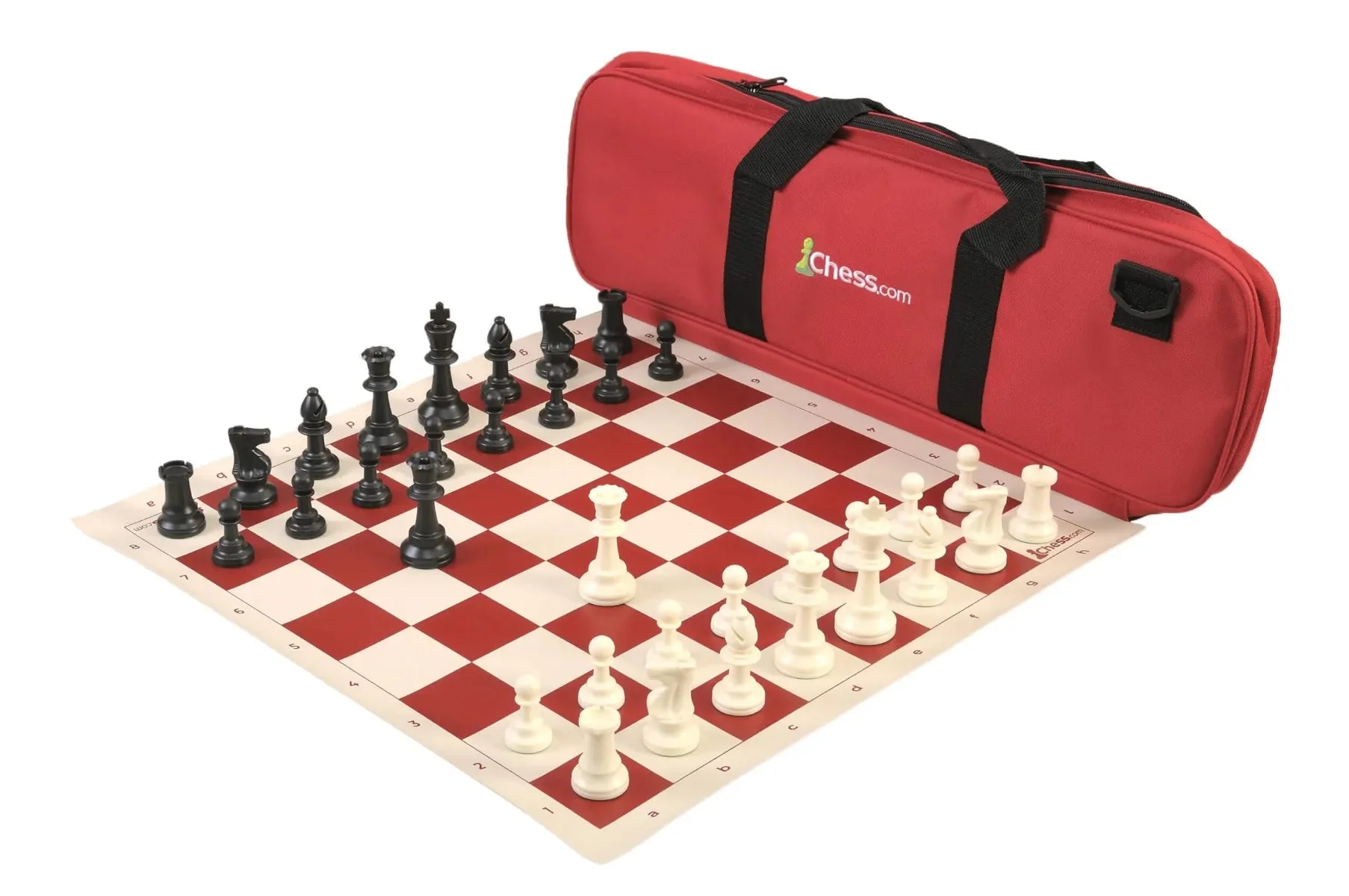Chess.com Deluxe Chess Set Combination and Single Weighted Regulation Pieces | Vinyl Chess Board | Deluxe Bag - Image 4