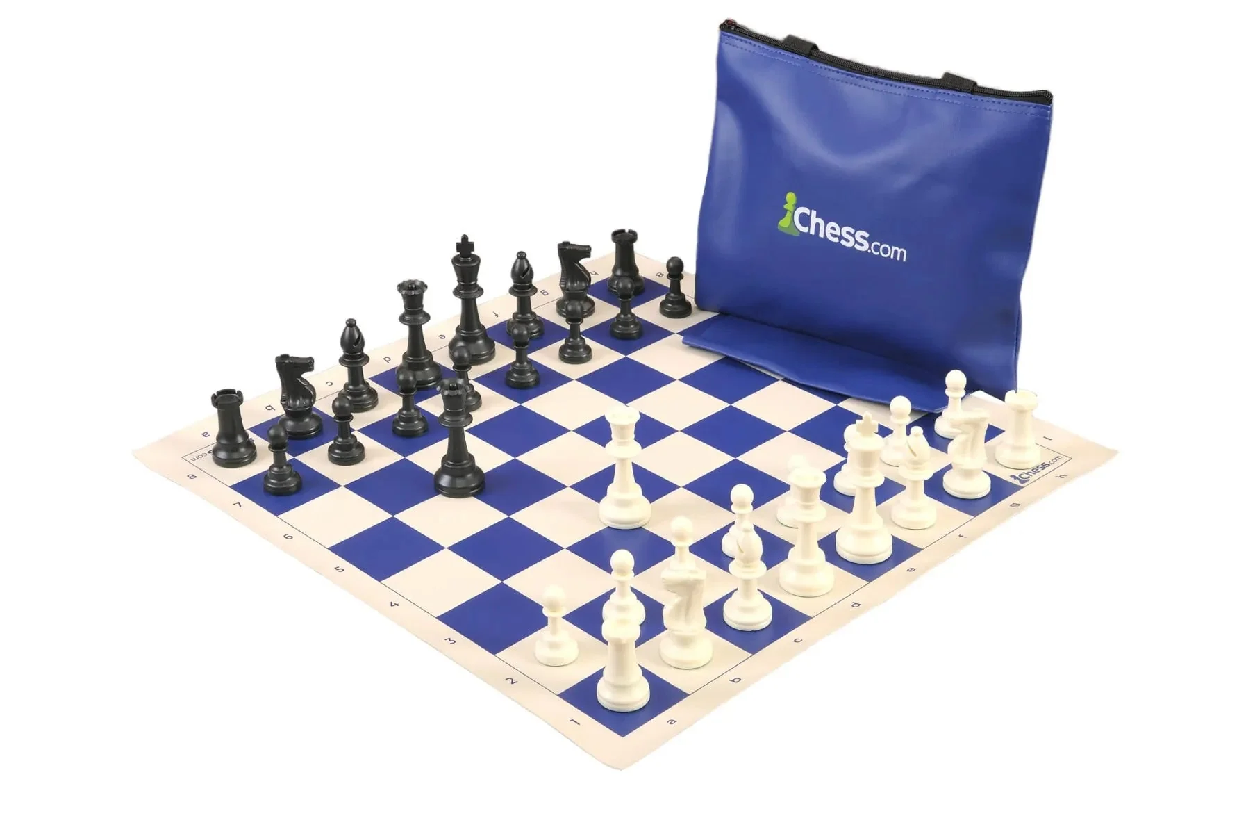 Chess.com Standard Chess Set Combination - Single Weighted Regulation Pieces | Vinyl Chess Board | Standard Bag - Image 4