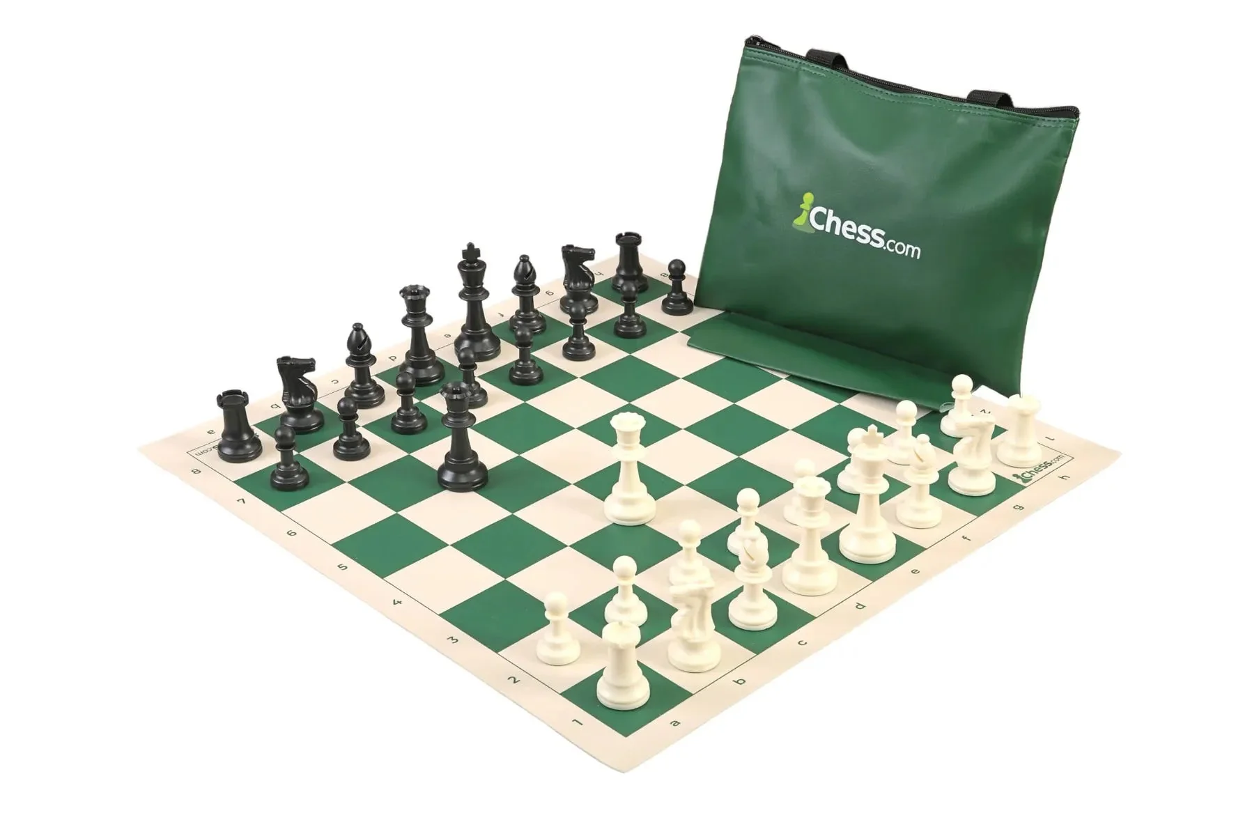 Chess.com Standard Chess Set Combination - Triple Weighted Regulation Pieces | Vinyl Chess Board | Standard Bag - Image 3
