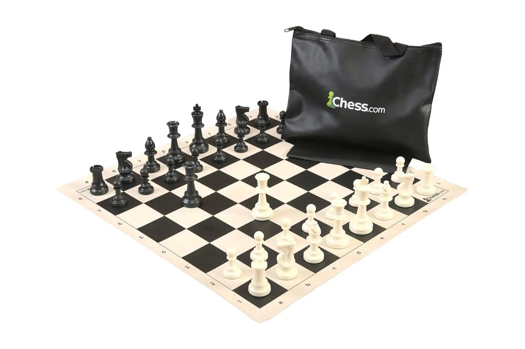 Chess.com Standard Chess Set Combination - Triple Weighted Regulation Pieces | Vinyl Chess Board | Standard Bag - Image 4