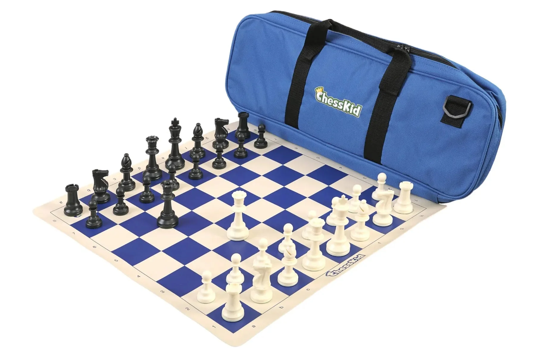 ChessKid Deluxe Chess Set Combination and Single Weighted Regulation Pieces | Vinyl Chess Board | Deluxe Bag - Image 3