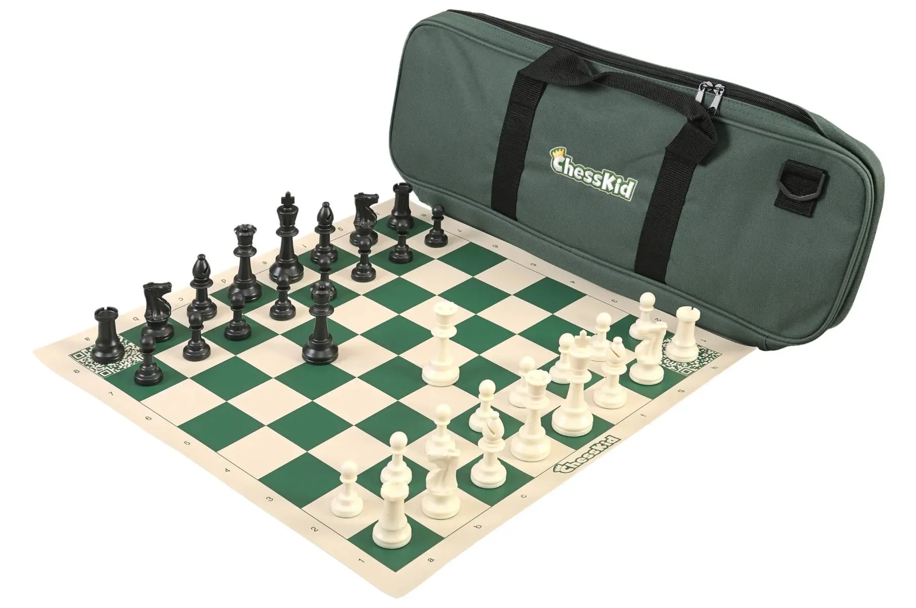 ChessKid Deluxe Chess Set Combination and Single Weighted Regulation Pieces | Vinyl Chess Board | Deluxe Bag - Image 5