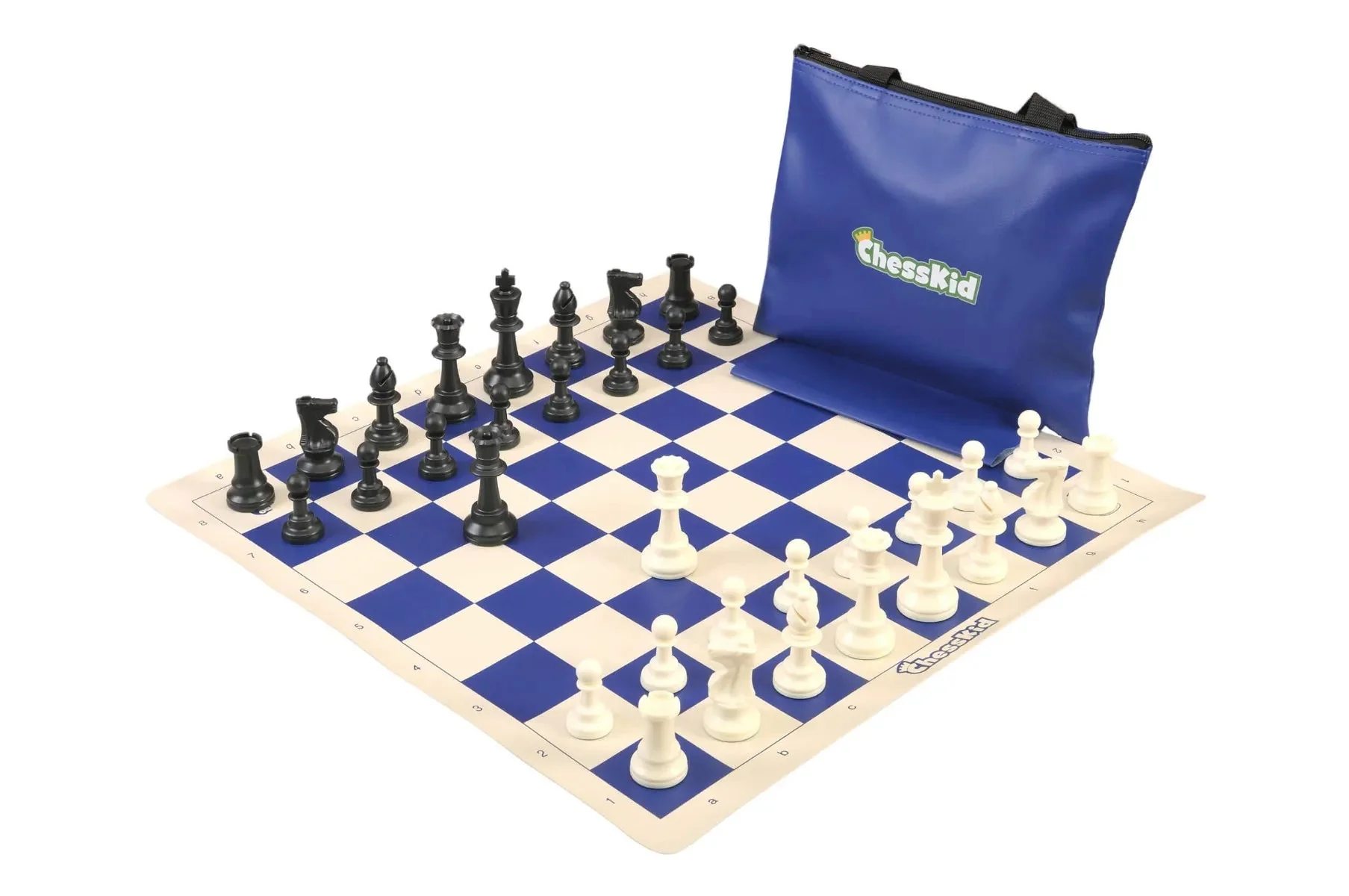 ChessKid Standard Chess Set Combination - Single Weighted Regulation Pieces | Vinyl Chess Board | Standard Bag - Image 4